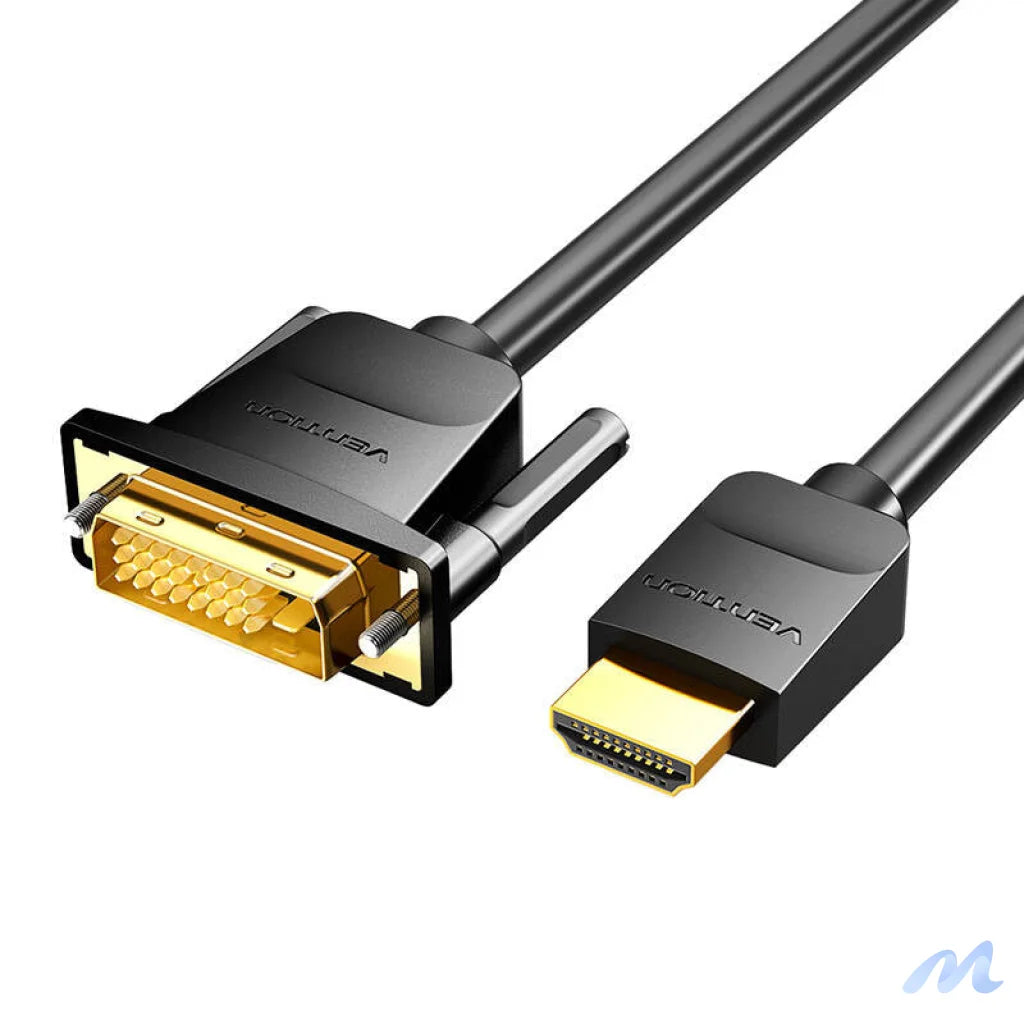HDMI to DVI (24+1) cable Vention ABFBJ 5m, 4K 60Hz/ 1080P 60Hz (black)