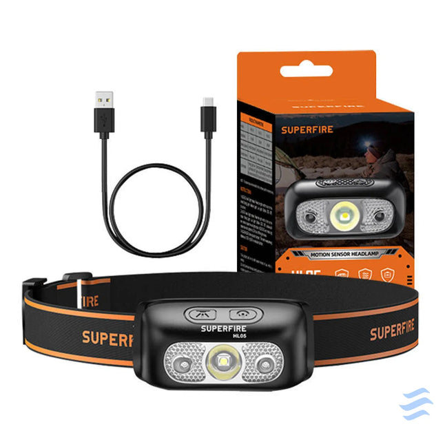 Headlamp Superfire HL05 E 120lm USB Head flashlights
