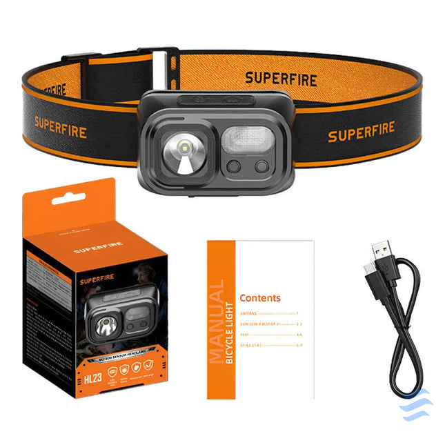Headlamp Superfire HL23 – 220lm USB C power bank Head flashlights