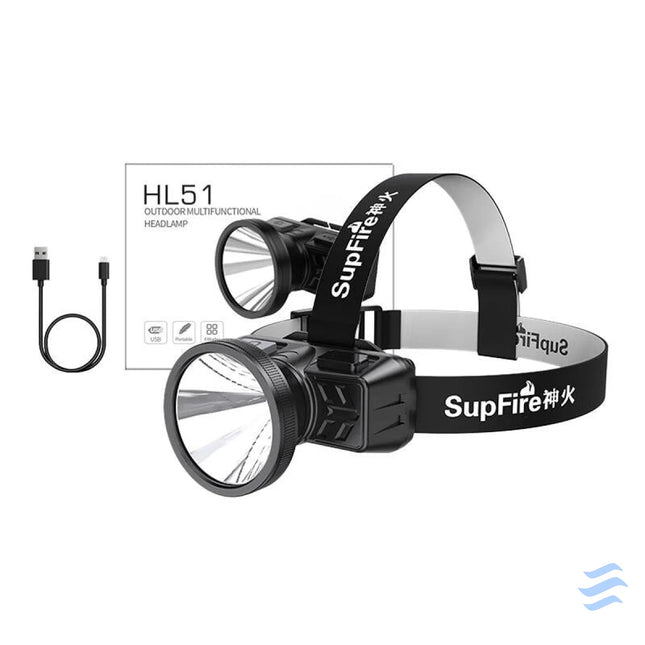 Headlamp Superfire HL51 – 160lm micro USB 4 modes 300m Head flashlights