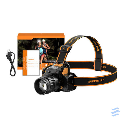 Headlamp Superfire HL58 – 350lm USB 3 modes 200m Head flashlights