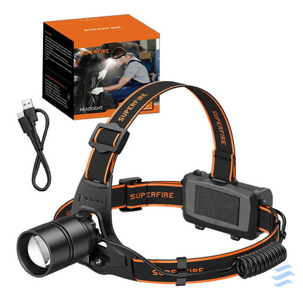 Headlamp Superfire HL71 – 500lm USB 5 modes Head flashlights
