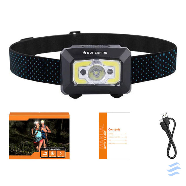Headlamp Superfire X30 – 340lm USB 5 modes 130m Head flashlights