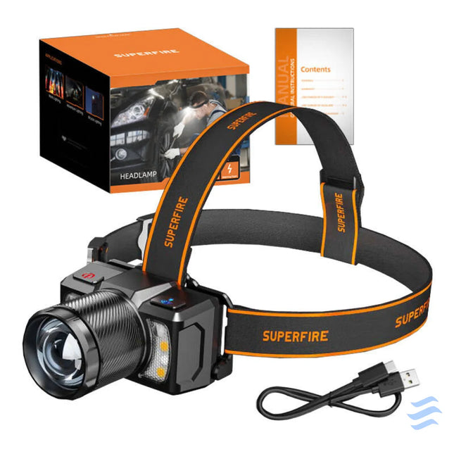 Headlight Superfire HL25 700lm USB C Head flashlights