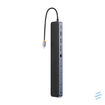 Hub 12w1 Baseus EliteJoy Gen2 series USB C do 2xHDMI + 3xUSB 3.0 + PD + DP + SD/TF + RJ45 + Type C + 3.5mm (dark grey)