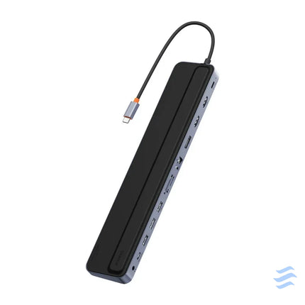 Hub 12w1 Baseus EliteJoy Gen2 series USB C do 2xHDMI + 3xUSB 3.0 + PD + DP + SD/TF + RJ45 + Type C + 3.5mm (dark grey)