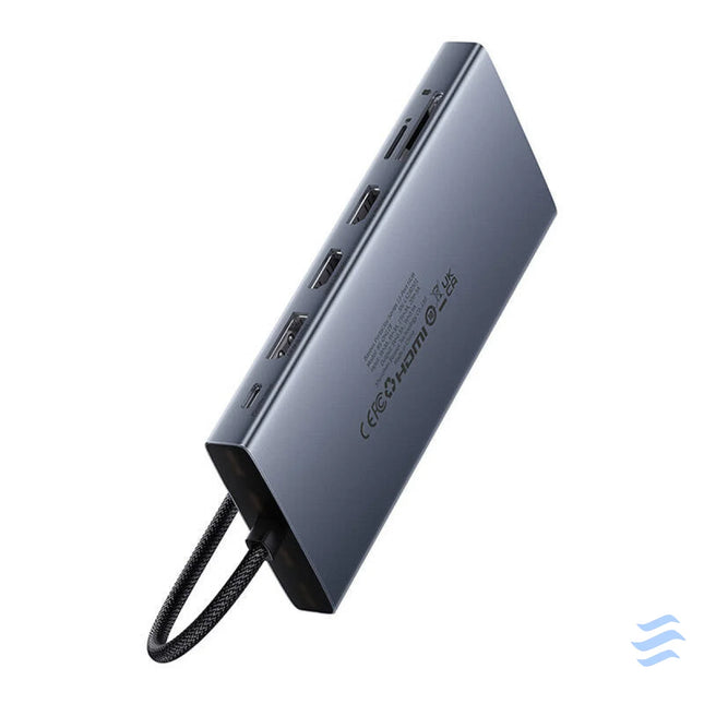 Hub 13in1 Baseus PortalJoy USB C to HDMI + DP + VGA + C + USB + PD + RJ45 + SD/TF + 3.5mm (grey) Hubs
