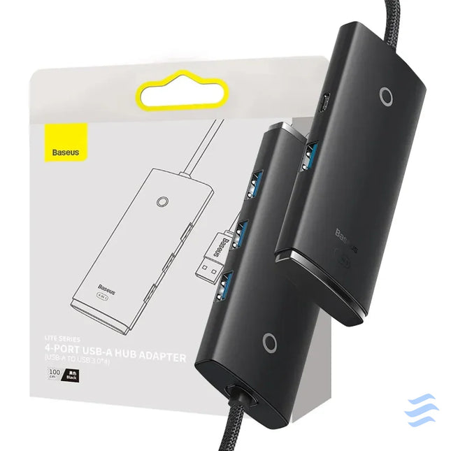 Hub 4in1 Baseus Lite Series USB to 4x USB 3.0 1m (Black) Hubs