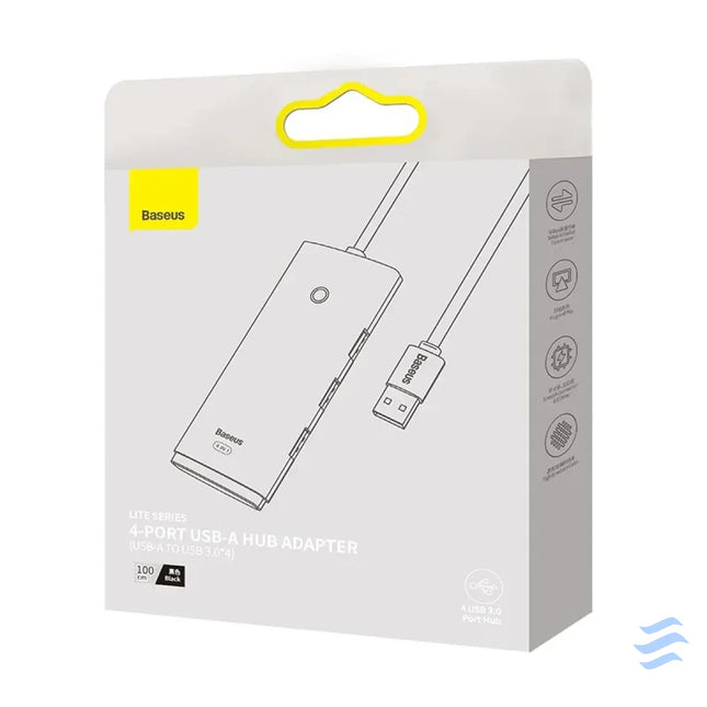 Hub 4in1 Baseus Lite Series USB to 4x USB 3.0 1m (Black) Hubs