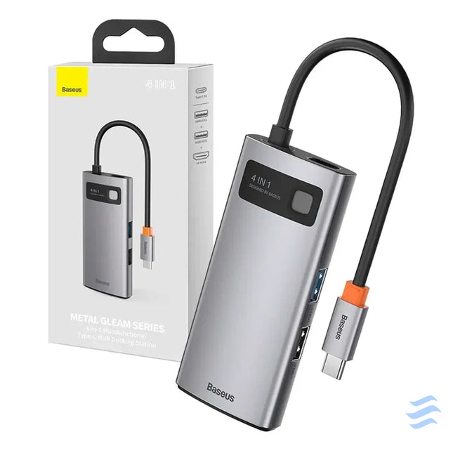 Hub 4in1 Baseus Metal Gleam Series USB C to USB 3.0 + USB 2.0 + HDMI + USB C PD Hubs