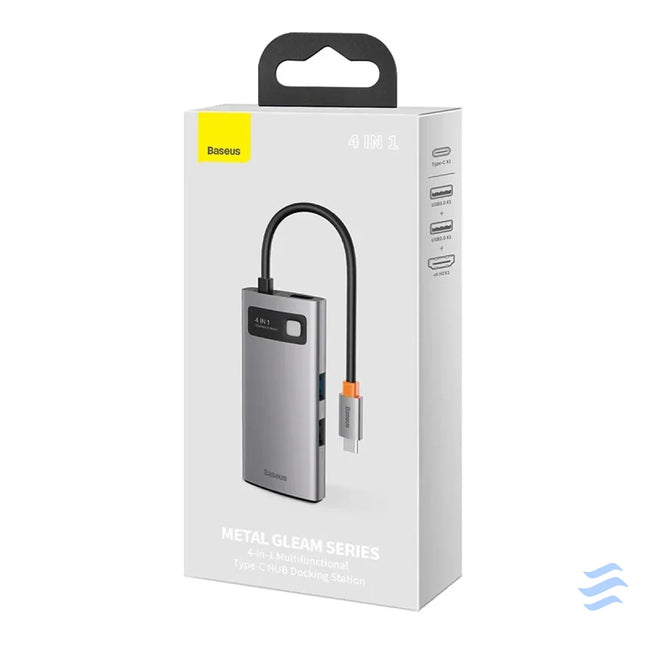 Hub 4in1 Baseus Metal Gleam Series USB C to USB 3.0 + USB 2.0 + HDMI + USB C PD Hubs