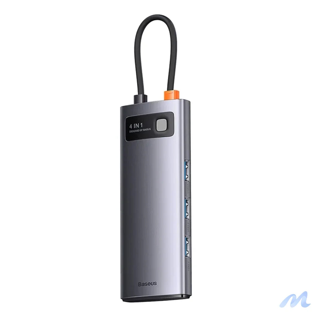 Hub 4in1 Baseus Metal Gleam Series, USB-C to 4x USB 3.0