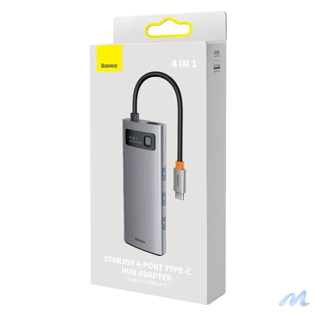 Hub 4in1 Baseus Metal Gleam Series, USB-C to 4x USB 3.0