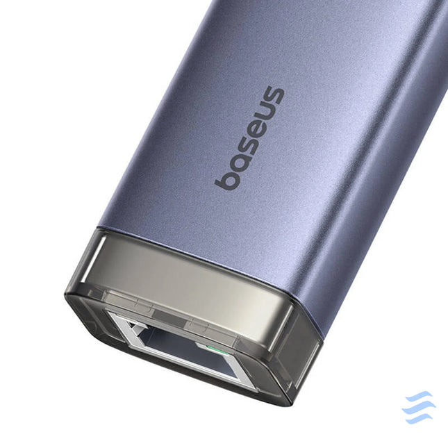 Hub 4in1 Baseus UltraJoy USB A&USB C to 3xUSB3.0 + USB C + RJ45 (grey) Hubs