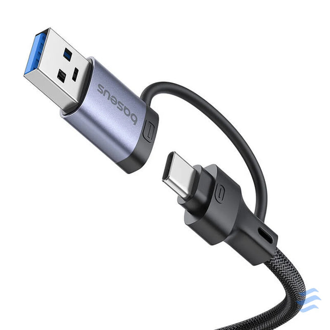 Hub 4in1 Baseus UltraJoy USB A&USB C to 3xUSB3.0 + USB C + RJ45 (grey) Hubs