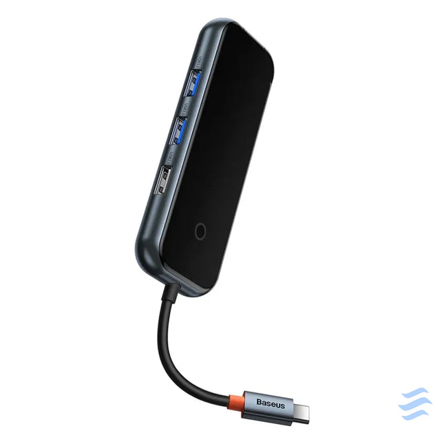 Hub 5in1 Baseus AcmeJoy series USB C to 2xUSB 3.0 + USB 2.0 + USB C PD + RJ45 (dark grey) Hubs