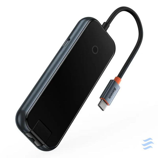 Hub 5in1 Baseus AcmeJoy series USB C to 2xUSB 3.0 + USB 2.0 + USB C PD + RJ45 (dark grey) Hubs