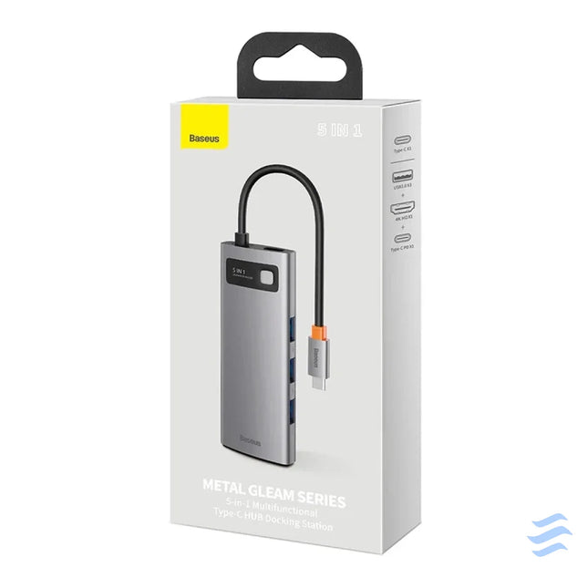Hub 5in1 Baseus Metal Gleam Series USB C to 3x USB 3.0 + HDMI + USB C PD Hubs