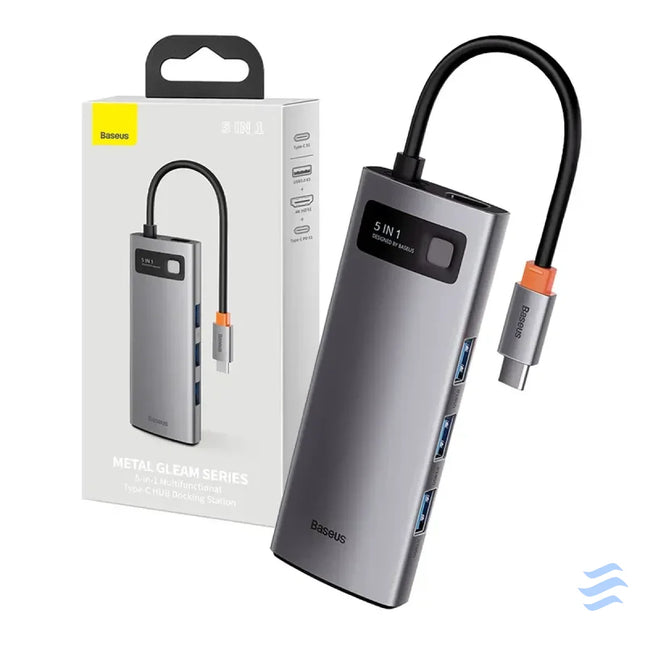 Hub 5in1 Baseus Metal Gleam Series USB C to 3x USB 3.0 + HDMI + USB C PD Hubs