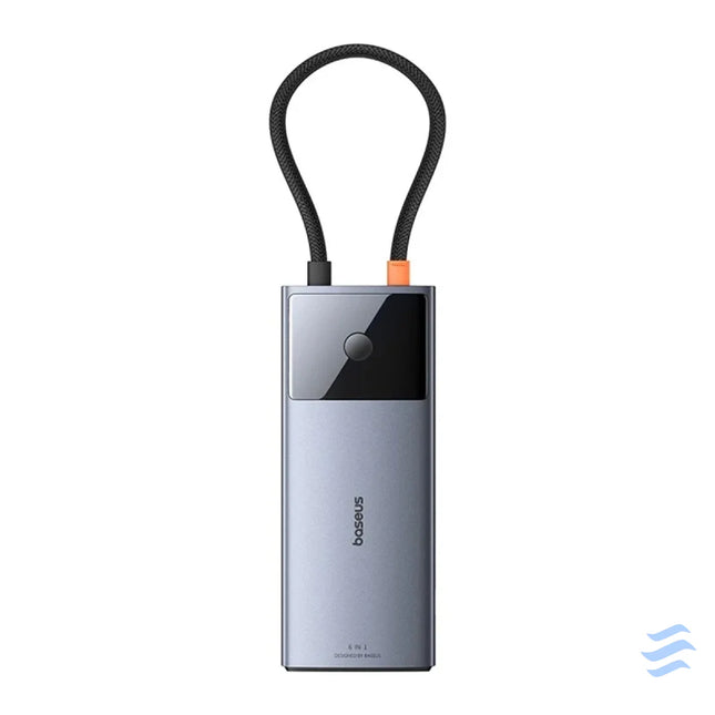 Hub 6in1 Baseus Metal Gleam 2 Series USB C to 2xUSB 3.0 + USB C + HDMI + USB C PD + Ethernet RJ45 Hubs
