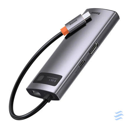 Hub 6in1 Baseus Metal Gleam Series USB C to 3x USB 3.0 + HDMI + USB C PD + Ethernet RJ45 Hubs