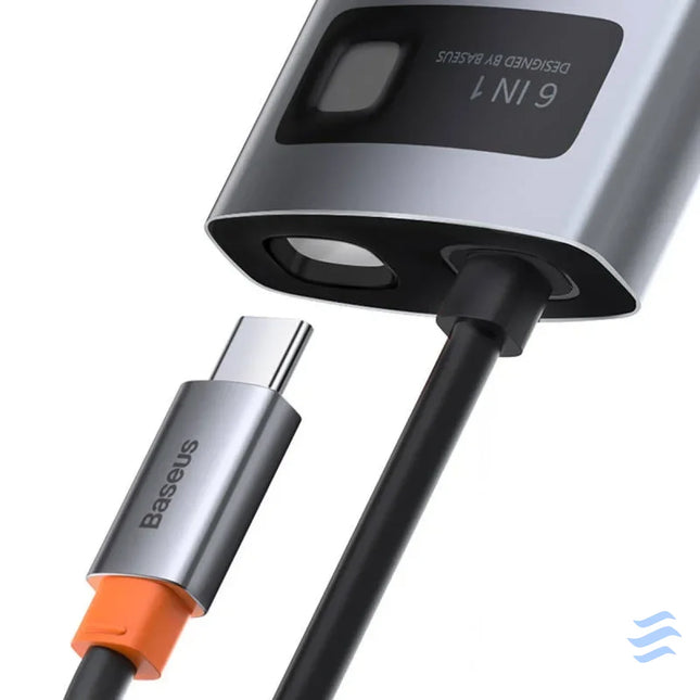 Hub 6in1 Baseus Metal Gleam Series USB C to 3x USB 3.0 + HDMI + USB C PD + Ethernet RJ45 Hubs