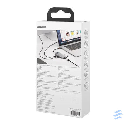 Hub 6in1 Baseus Metal Gleam Series USB C to 3x USB 3.0 + HDMI + USB C PD + Ethernet RJ45 Hubs