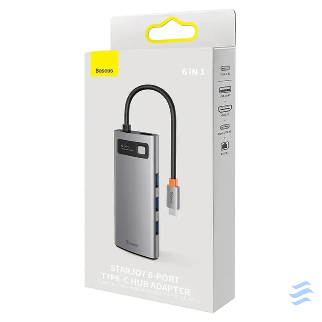 Hub 6in1 Baseus StarJoy Series USB C to 3x USB 3.0 + HDMI + USB C PD + RJ45 Hubs