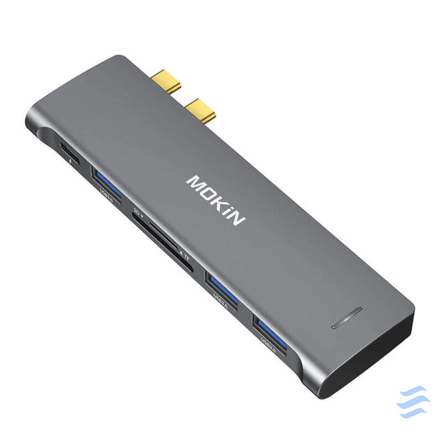 HUB 6in2 MOKiN USB C for Macbook 3xUSB A 1xUSB C 1xSD/MicroSD (silver) Hubs