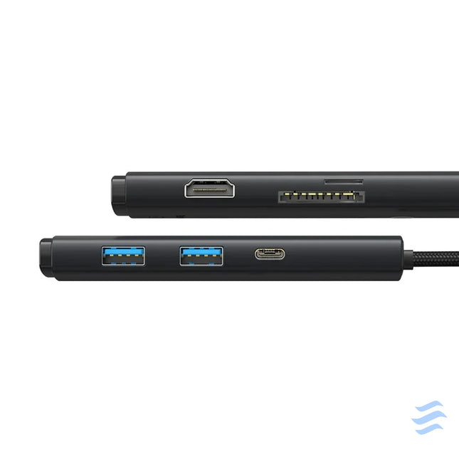 Hub 6w1 Baseus Lite Series USB C to 2x USB 3.0 + USB C PD + HDMI + SD/TF (black) Hubs