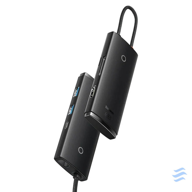 Hub 6w1 Baseus Lite Series USB C to 2x USB 3.0 + USB C PD + HDMI + SD/TF (black) Hubs