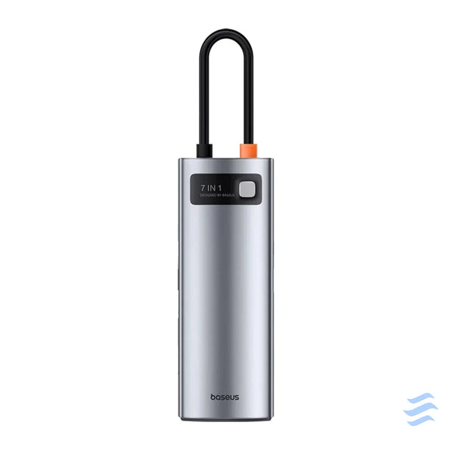 Hub 7in1 Baseus Gleam USB C to 1x HDMI4K 60Hz + 3x USB3.0 + 1x PD + 1x SD/TF (grey) Hubs