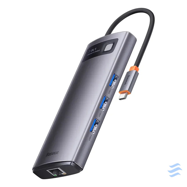 Hub 7in1 Baseus Metal Gleam Series USB C to 3x USB 3.0 + 2x HDMI + USB C PD + Ethernet RJ45 Hubs