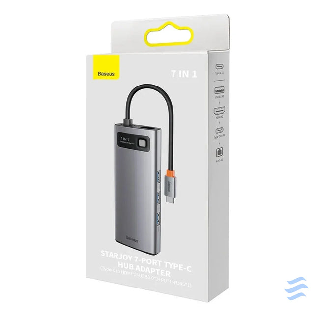 Hub 7in1 Baseus Metal Gleam Series USB C to 3x USB 3.0 + HDMI + USB C PD + VGA + Ethernet RJ45 Hubs