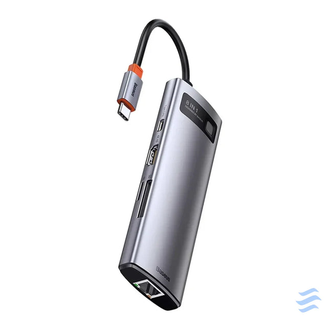 Hub 8in1 Baseus Metal Gleam Series USB C to 3x USB 3.0 + HDMI + USB C PD + Ethernet RJ45 + microSD/SD Hubs