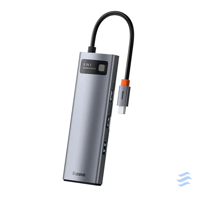 Hub 8in1 Baseus Metal Gleam Series USB C to 3x USB 3.0 + HDMI + USB C PD + Ethernet RJ45 + microSD/SD Hubs