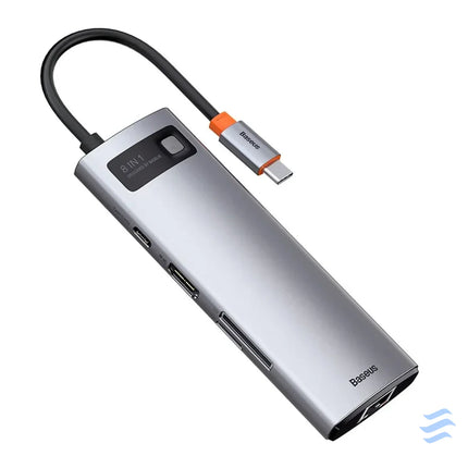 Hub 8in1 Baseus Metal Gleam Series USB C to 3x USB 3.0 + HDMI + USB C PD + Ethernet RJ45 + microSD/SD Hubs