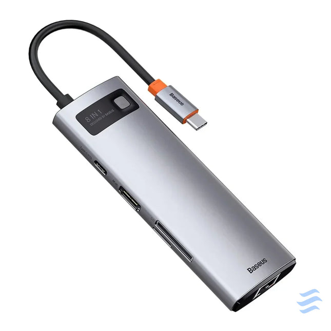 Hub 8in1 Baseus Metal Gleam Series USB C to 3x USB 3.0 + HDMI + USB C PD + Ethernet RJ45 + microSD/SD Hubs