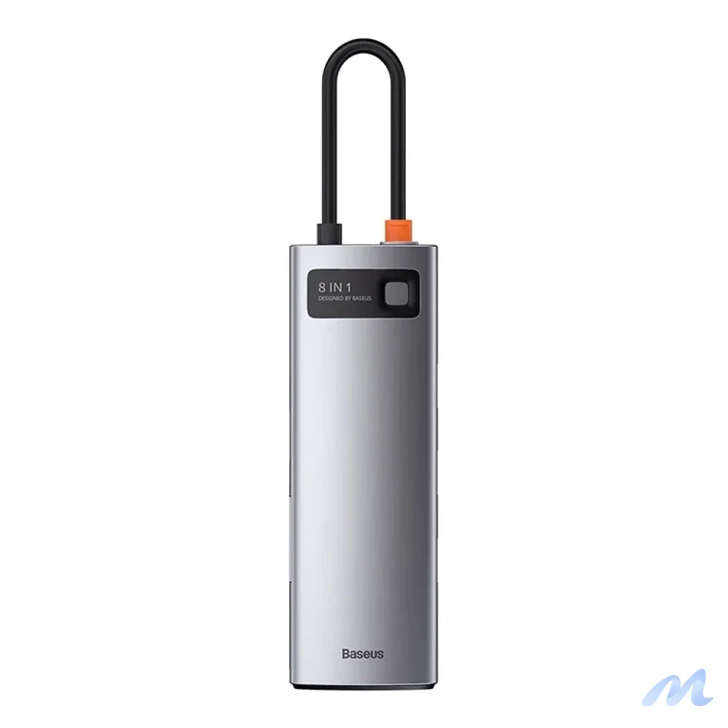 Hub 8in1 Baseus Metal Gleam Series, USB-C to 3x USB 3.0 + HDMI + USB-C PD + Ethernet RJ45 + microSD/SD