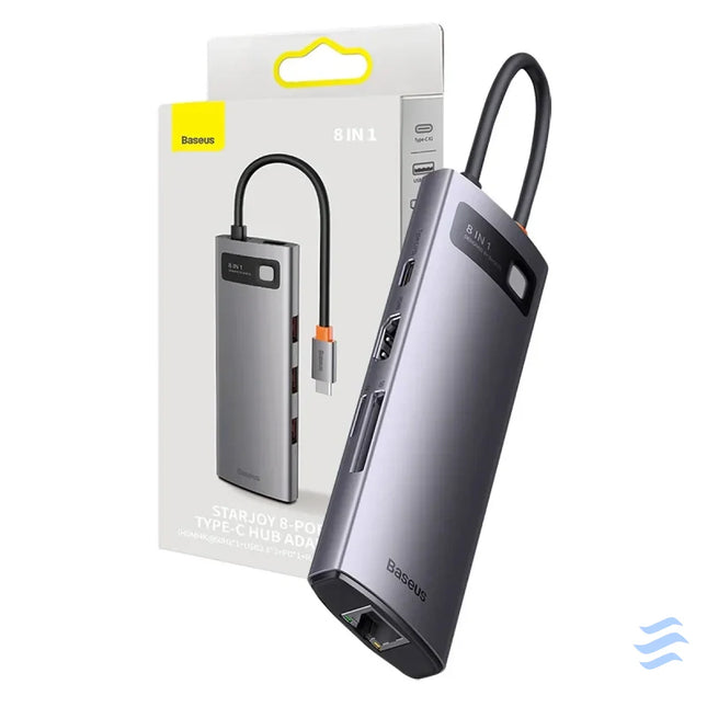 Hub 8in1 Baseus StarJoy Series USB C to 3x USB 3.1 + HDMI + USB C PD + RJ45 + microSD/SD Hubs