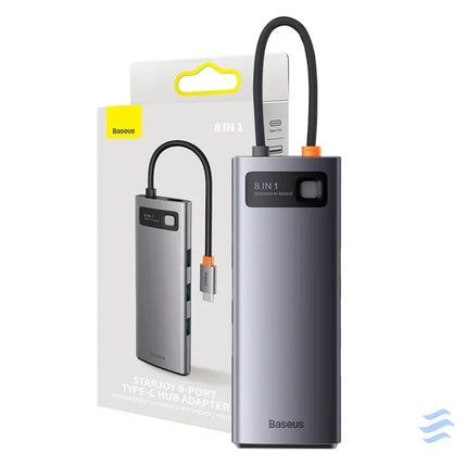 Hub 8w1 Baseus StarJoy Metal Glam Series USB C do HDMI + 3 x USB 3.0 + USB C PD + RJ45 + SD/TF Hubs