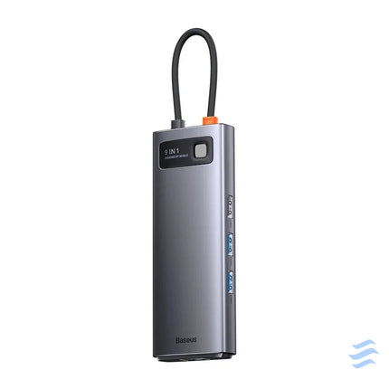 Hub 9in1 Baseus Metal Gleam Series USB C to 2x USB 3.0 + 2x HDMI + USB 2.0 + USB C PD + Ethernet RJ45 + microSD/SD Hubs