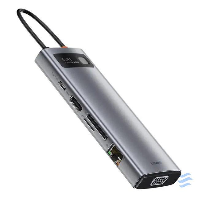 Hub 9in1 Baseus Metal Gleam Series USB C to 3x USB 3.0 + HDMI + USB C PD + Ethernet RJ45 + microSD/SD + VGA Hubs