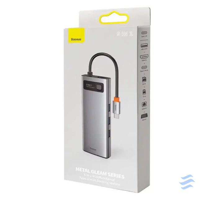 Hub 9in1 Baseus Metal Gleam Series USB C to 3x USB 3.0 + HDMI + USB C PD + Ethernet RJ45 + microSD/SD + VGA Hubs