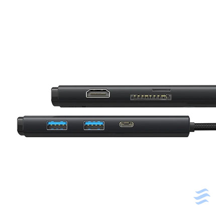 Hub Baseus OS Lite 6 Port (Type C to HDMI + USB3.0*2 + PD + SD/TF) (black Hubs