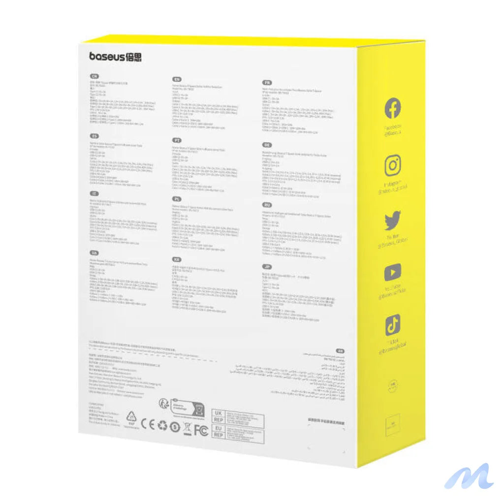 Hub Baseus T-Space with USB-C to USB-C cables for Tesla Cars (black)