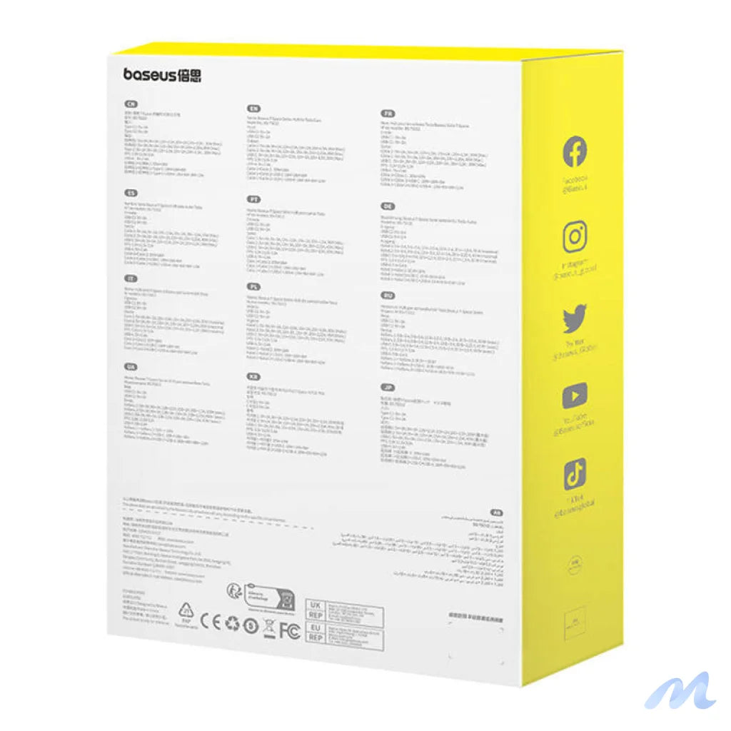 Hub Baseus T-Space with USB-C to lightning cables for Tesla Cars (black)