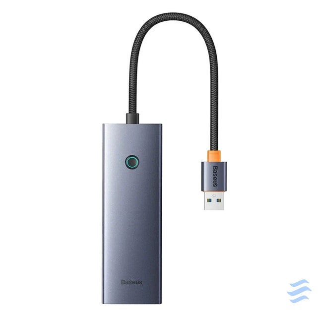 Hub Baseus UltraJoy Series Lite 4 Port (USB to USB 3.0*3 + RJ45*1 + USB C 5V) (gray) Hubs
