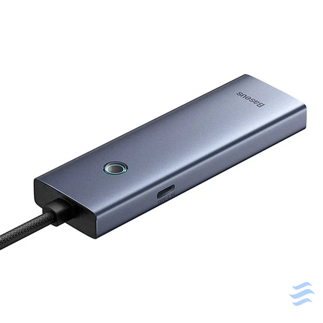 Hub Baseus UltraJoy Series Lite 4 Port (USB to USB 3.0*3 + RJ45*1 + USB C 5V) (gray) Hubs