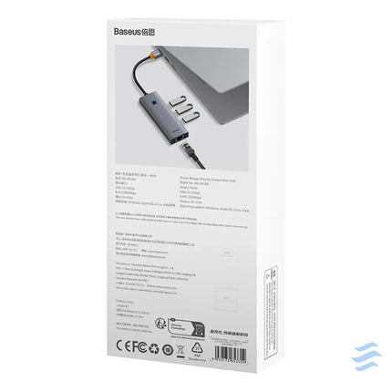 Hub Baseus UltraJoy Series Lite 4 Port (USB to USB 3.0*3 + RJ45*1 + USB C 5V) (gray) Hubs